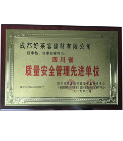 四川省质量安全管理先进单位